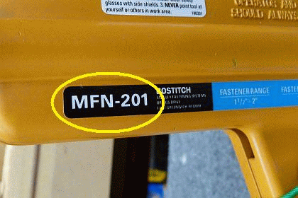 Bostitch Model Number Plate